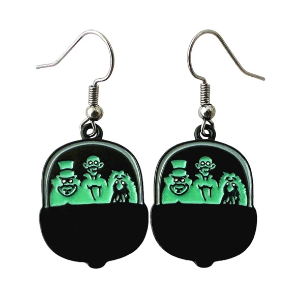 NWT Disney Haunted Mansion Hitchhiking Ghosts Doom Buggy Earrings Goth Halloween - Picture 2 of 3